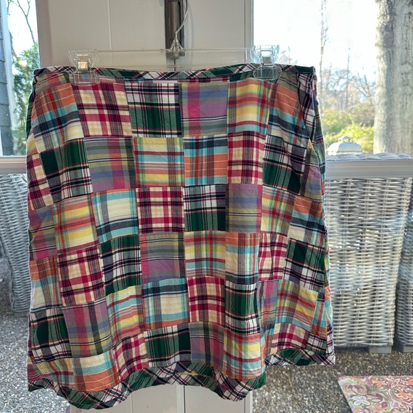 L.L. Bean Madras Plaid Skirt 14P - Picture 2 of 4